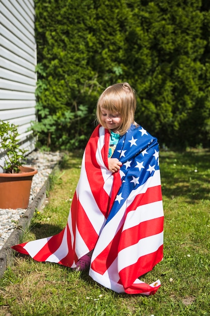 Free Photo usa independence day concept with girl