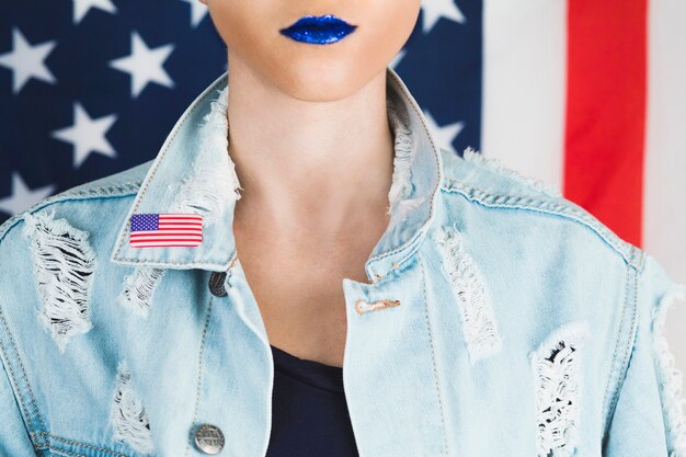 Usa independence day concept with punk woman