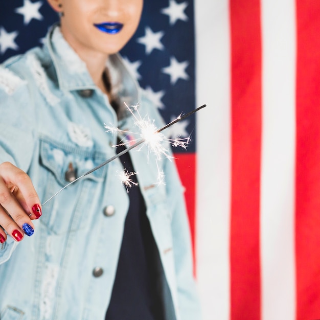 Free Photo usa independence day concept with punk woman