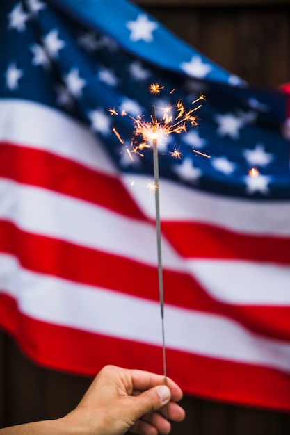 Free Photo usa independence day concept with sparkler