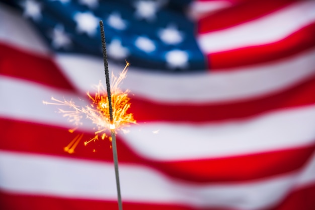 Usa independence day concept with sparkler