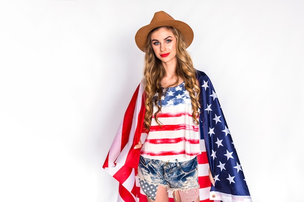 Free Photo usa independence day concept with woman