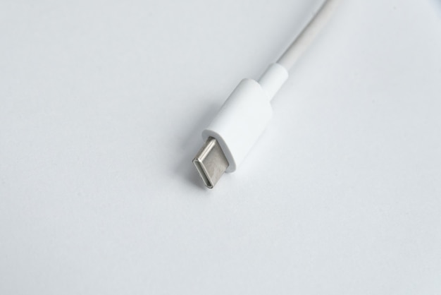 Free Photo usb cable type c over white isolated background