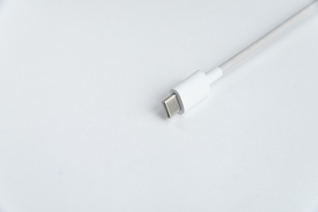 Free photo usb cable type c over white isolated background