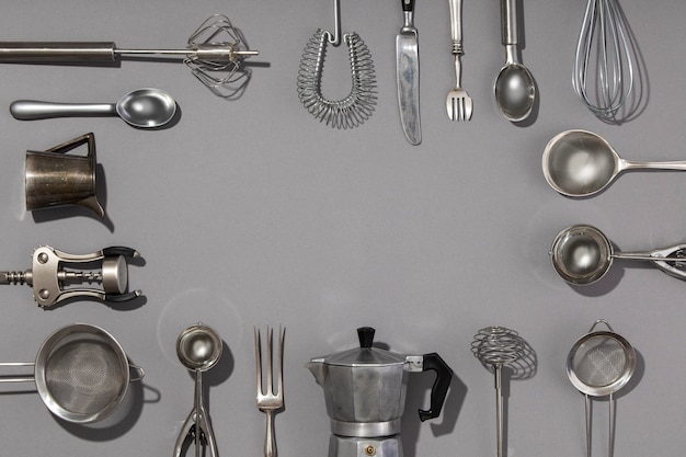 Utensils composition arrangement with copy space