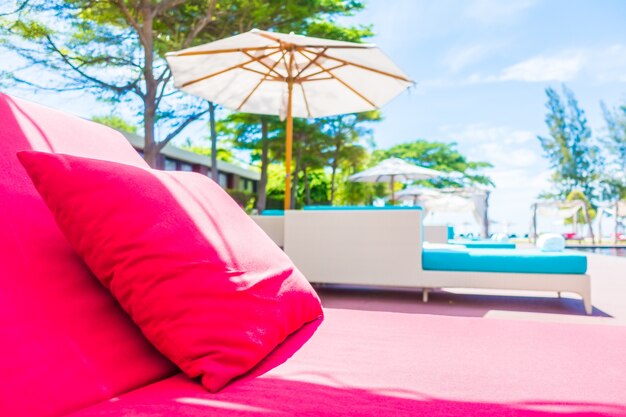 vacation bed beach terrace paradise