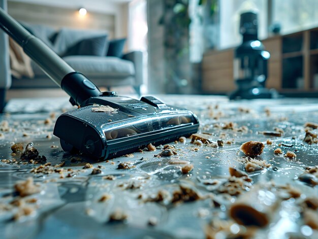 Vacuum cleaner tackling heavily soiled floor