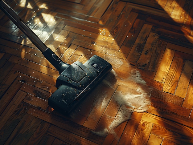 Free photo vacuum cleaner tackling heavily soiled floor