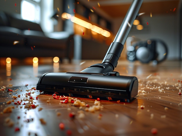 Free Photo vacuum cleaner tackling heavily soiled floor