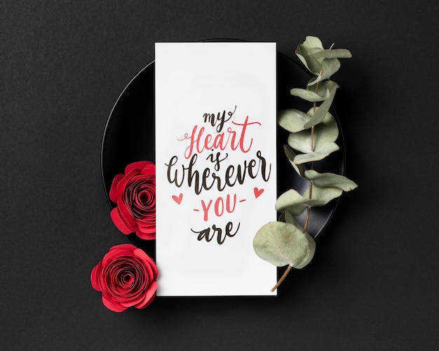 Free Photo valentine's day composition with text