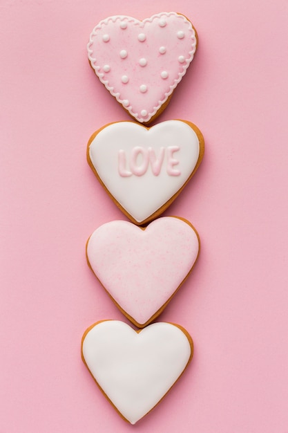 Valentine's day concept with delicious cookies