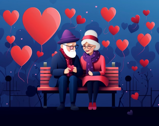 Free photo valentine's day digital art with romantic couple