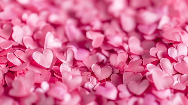 Valentines Day postcard with many small pink hearts on white background