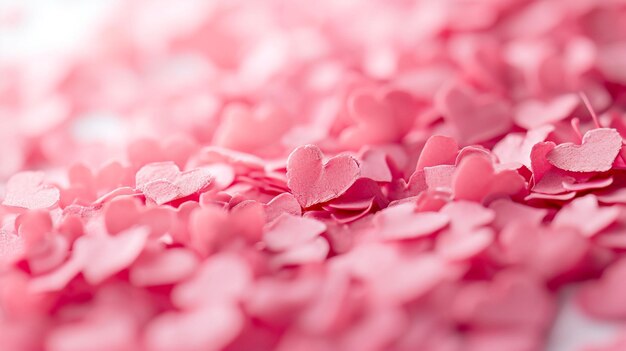 Valentines Day postcard with many small pink hearts on white background