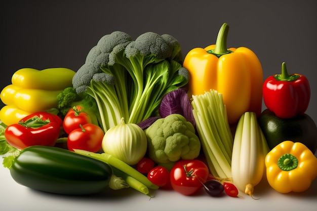 A variety of vegetables are on a table.