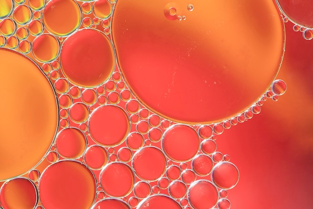 Free photo various abstract orange bubbles texture