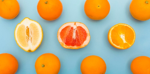 Various citrus fruit delicious in the summer