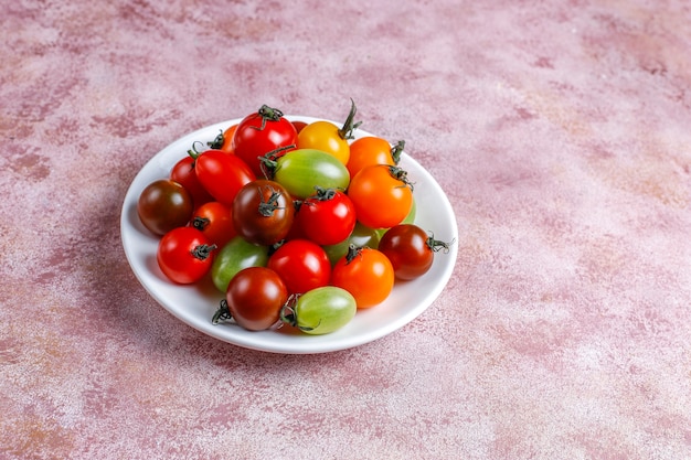 Various colorful cherry tomatoes.