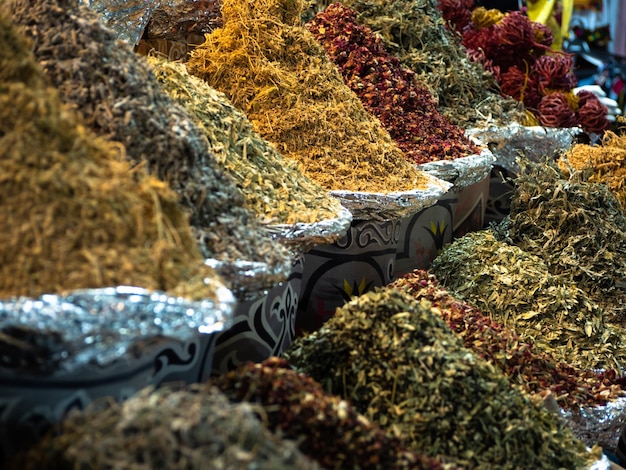 Free Photo various colorful spices at the spice bazaar