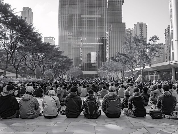 Various people taking part of protests