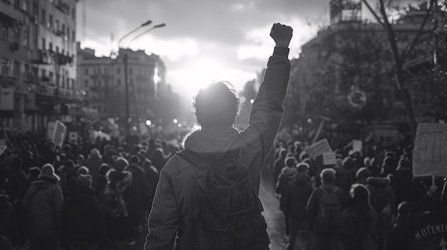 Various people taking part of protests