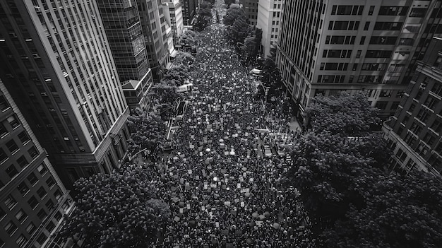 Various people taking part of protests