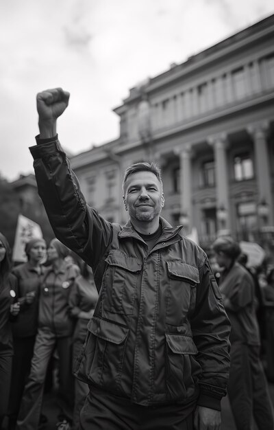 Various people taking part of protests