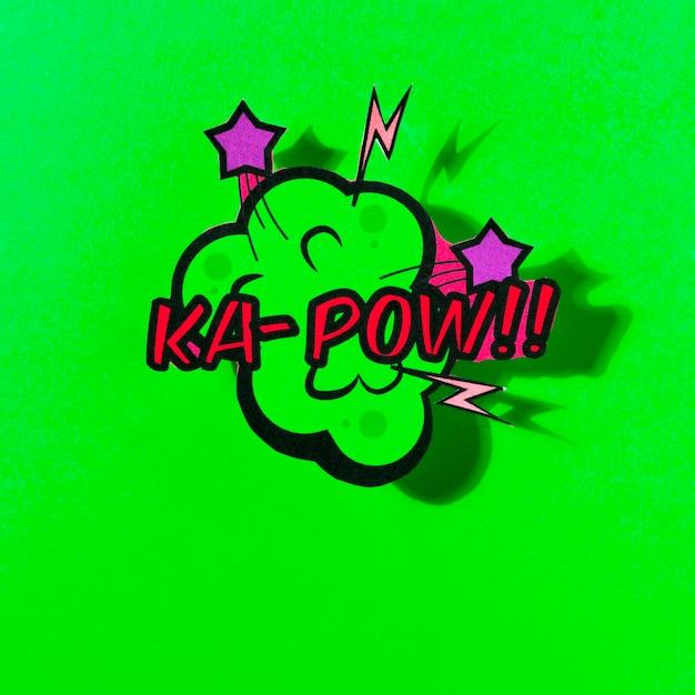 Free Photo vector comic speech bubble with phrase pow on green background