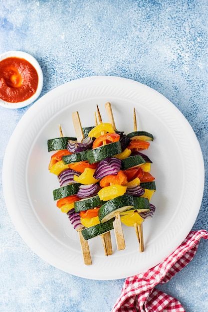 Vegan grilled vegetable skewers recipe idea