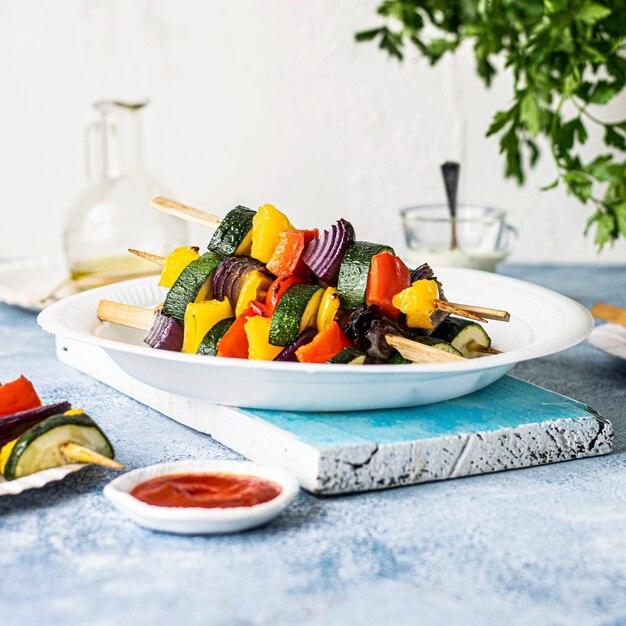 Vegan grilled vegetable skewers recipe idea