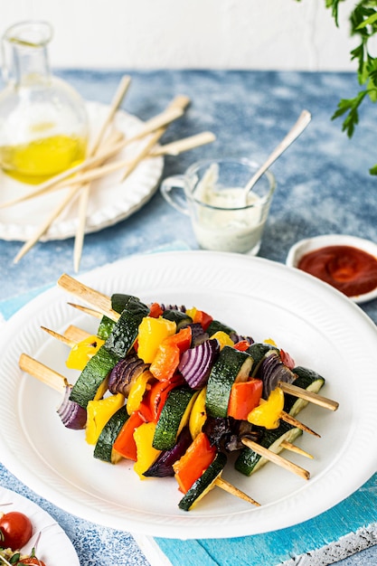 Vegan grilled vegetable skewers recipe idea