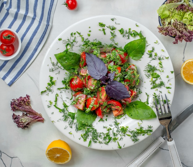 vegetable salad in the plate 