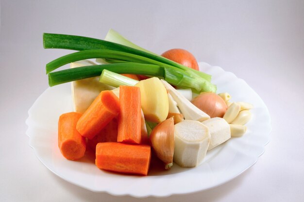 "Vegetables on plate"