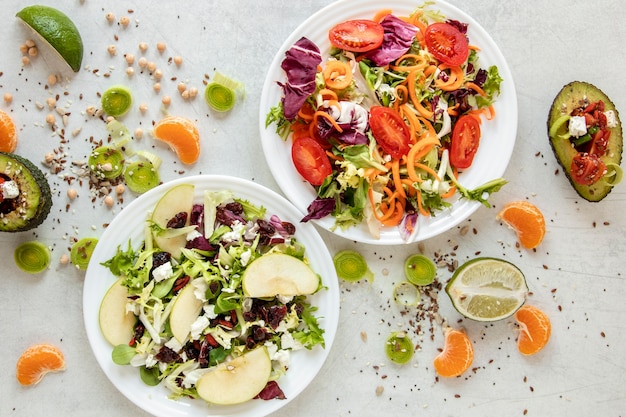 Free photo vegetables salad on table