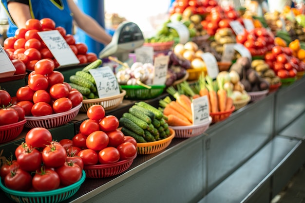 Vegetables sold on the market