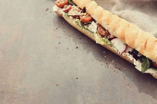 Free Photo vegetarian baguette