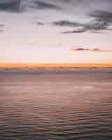 Free photo vertical image of a beautiful ocean view with waves and an orange horizon