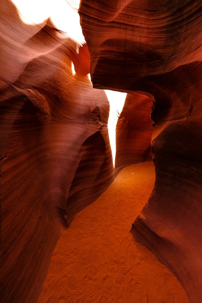 Vertical shot of the Antelope Canyon in Arizona