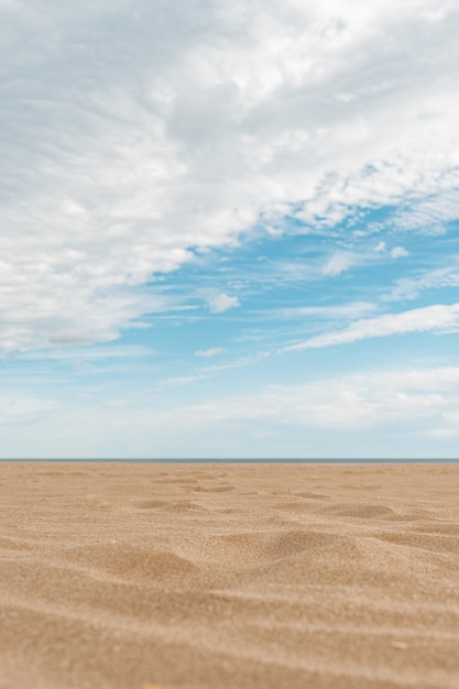 Free Photo vertical shot of a beautiful beach under a bright blue sky