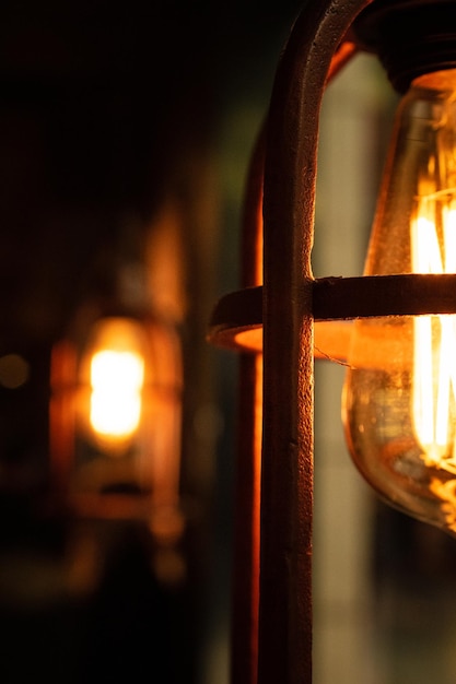 Vertical shot of bulb in a room