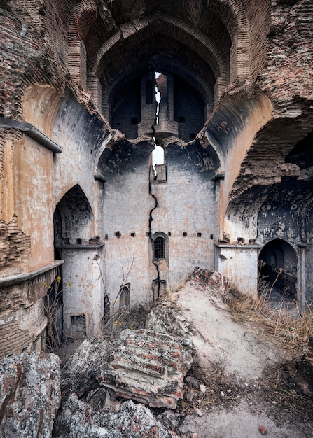 Vertical shot of church Ruins in Tbilisi, Georgia