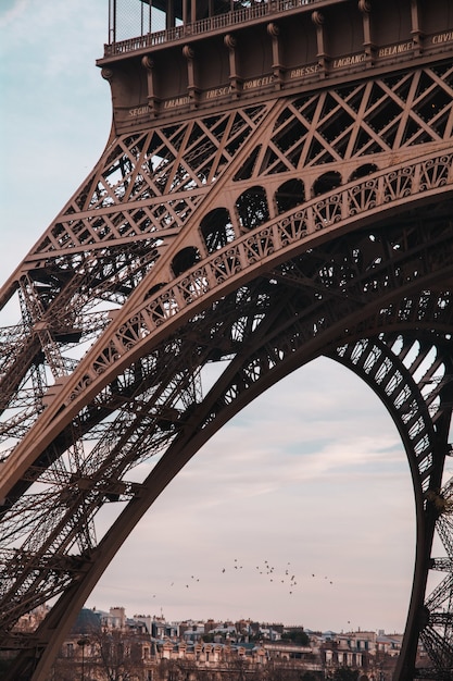 Free Photo vertical shot of the famous eiffel tower in paris, france