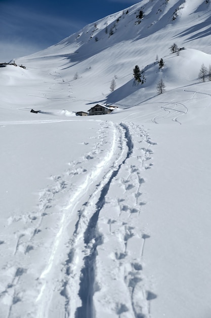 Free Photo vertical shot of a mountain covered in snow in col de la lombarde isola 2000 france