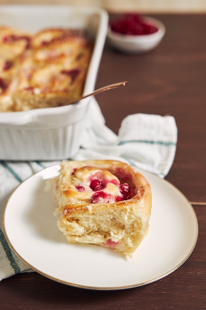 Vertical shot of a pie with berries