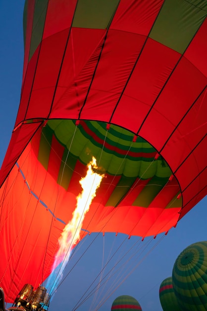 Free Photo vertical view of hot air balloons