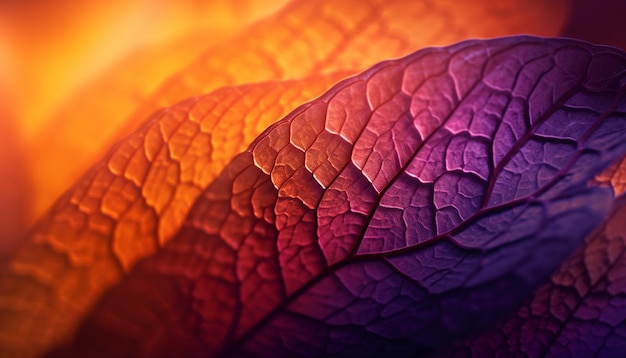 Vibrant autumn leaf shows nature organic beauty generated by AI