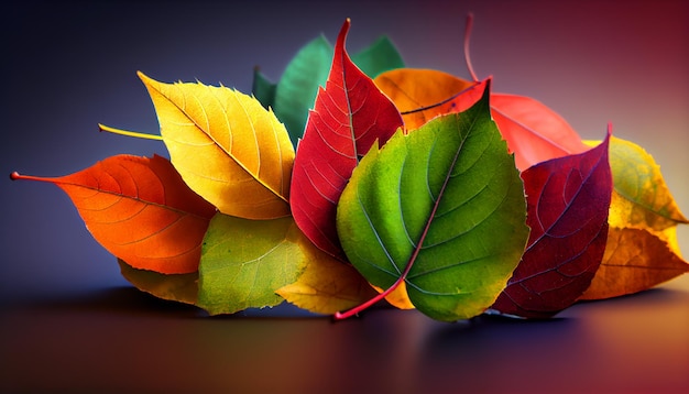 Free photo vibrant autumn maple leaves nature beauty showcased generated by ai