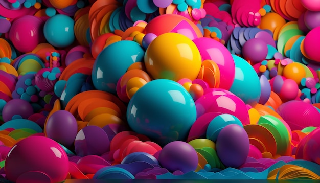 Free photo vibrant colorful balloons create cheerful birthday backdrop generated by ai