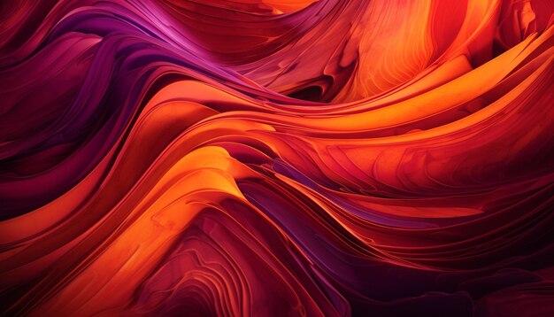 Vibrant colors in smooth waves of abstract beauty generated by AI