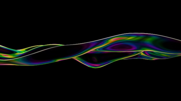 Free Photo vibrant liquid wavy background. 3d illustration abstract iridescent fluid render. neon holographic smooth surface with colorful interference. stylish spectrum flow motion.